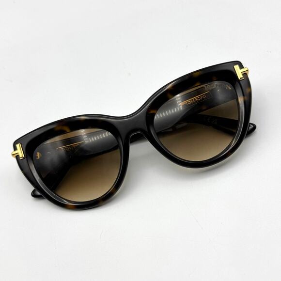 Tom Ford Sunglasses Icon FT1252 52F Dark Havana Cat Eye Frame Gradient Lens 52mm main image 13